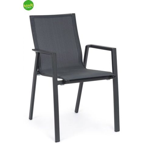 Sedia con braccioli Krion antracite cm 56x61,5x88h (1/5)