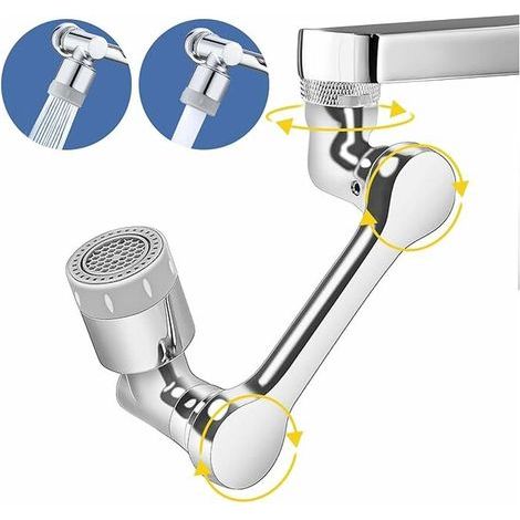 Mousseur Robinet, 1080 Degrés Aérateur de Robinet Pivotant, Aerator Splash Filter Faucet, 2 Modes Adaptateur Pour Robinets avec Diamètre de Filetage Mâle de 20/22/24mm (1/5)
