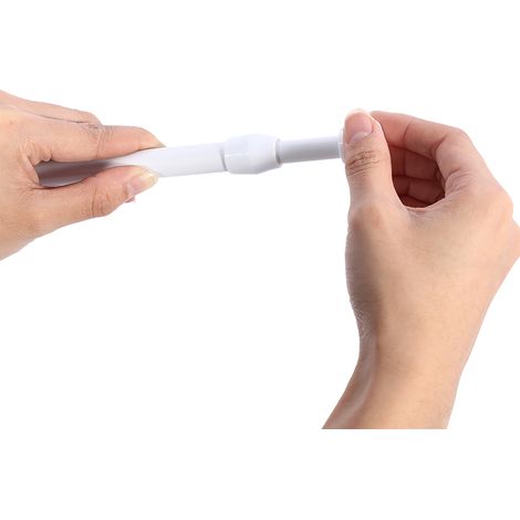 Tringle télescopique extensible 55-90cm, tige à ressort pour rideau de douche, fenêtre et salle de bain, barre sans perçage, poteau ajustable, finition blanche, charge robuste (1/5)