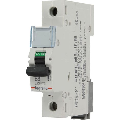 Disjoncteur Legrand 6A caractéristique B 1 pôle 6kA, 1 module