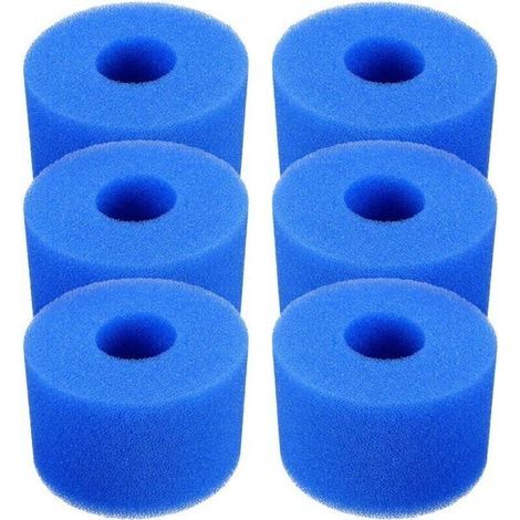 ALLIANDISLot de 6 cartouches de filtre de piscine réutilisables et lavables en mousse pour jacuzzi type S1 (bleu) (1/4)