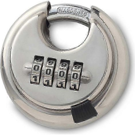 Cadenas à combinaison à 4 chiffres, cadenas à disque rond en acier trempé pour la protection, le stockage, les portails, les entrepôts et l'extérieur. (1/2)