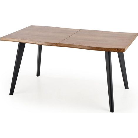 Table à manger extensible aspect chêne et pieds bois noir Milwaukee (1/5)