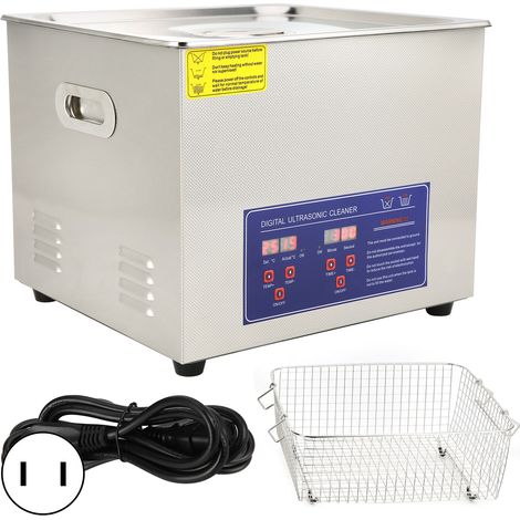 Nettoyeur Ultrasonique 15L Cuve Numérique Ultrasons avec Chauffage et Minuteur PS-60AUS, Prise 110V, Réservoir Acier Inoxydable (1/5)