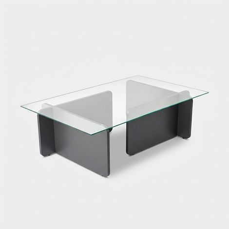 Flavio Couchtisch aus gehärtetem Glas mit Melaminbeschichtung - Anthrazit