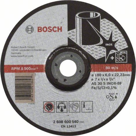 Bosch Accessories 2608600540 Disco di sgrossatura con centro depresso 180 mm 1 pz. Acciaio (1/2)