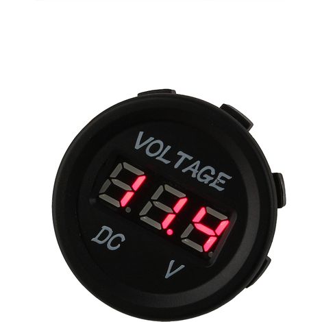 Voltmètre numérique universel 12-24V LED rouge étanche pour voiture moto bateau (1/5)