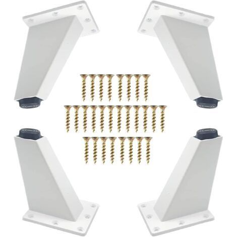 4 Pièces Pieds de Meubles,Pieds de Meubles Obliques en Métal en Aluminium,Remplacement de Jambes de Canapé pour Armoire Canapé Commode de Table, Vis de Montage Incluses,Blanche, 80 mm (1/5)