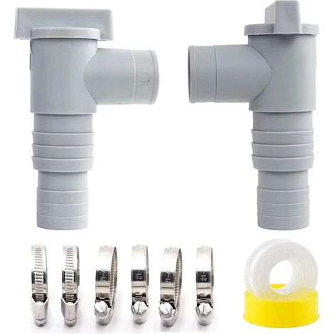 (Lot de 2) Vanne d'entretien/d'arrêt pour Piscine avec Raccord de Tuyau de 32/38mm, Vanne Piscine Double Split Tuyau Valve Plunger Accessoires de Piscine, Pour Piscine Hors Sol et Pompe de Piscine (1/5)