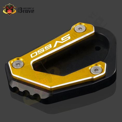 (Or) Accessoires moto SV 650 / S : rallonge de béquille latérale, coussinet élargi, compatible avec Suzuki SV650 SV650S 650S 2003-2007 maxpower (1/4)