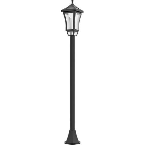 Luminaire extérieur lampadaire sur pied solaire lampadaire lanterne classique LED 30 Lm 15 x 15 x 127 cm noir (1/5)