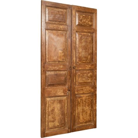 Solid wood and iron front door for interior or exterior use, old and medieval sliding (1/5)