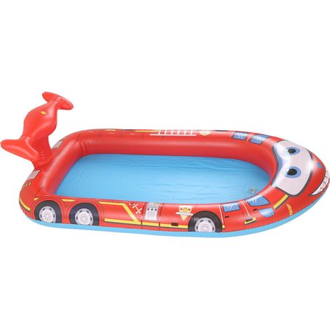 Jeffergarden Piscine gonflable,PVC Kids Cute Spray Pad,Jouets de fontaine pour l'extérieur,Style camion de pompier-DOU