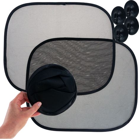 TG77674 Sonnenschutzblenden für die Seitenfenster des Autos, schwarz, 2er-Set