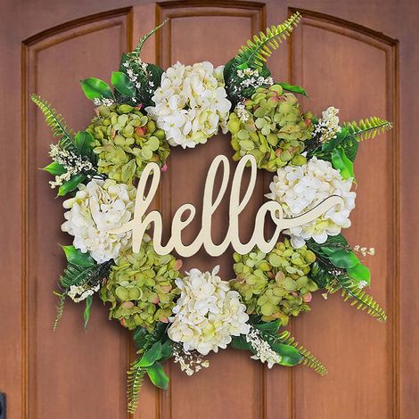 Guirlande De Hydrangée Artificielle - 40 Cm - Pour Porte Mur Cheminée Table Intérieur Extérieur - 1 Pièce (1/5)