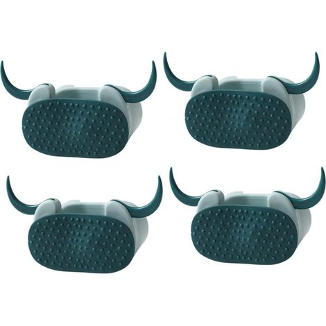 Crochets porte-serpillères bleus, supports muraux, balais, serpillères B (1/5)