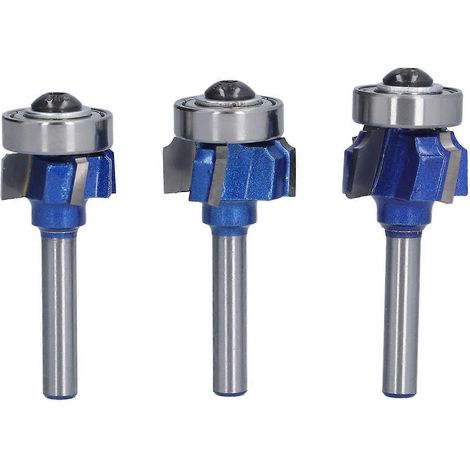 3-teiliges Abrundfräser-Set, 1/4"-Schaft, 4 Zähne, Rundfräser für die Holzbearbeitung