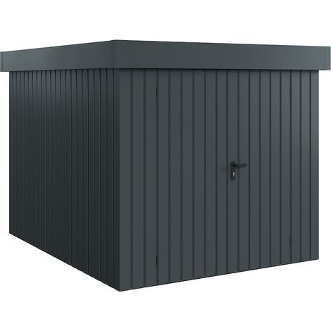 Hörmann Ecostar Metall-Gerätehaus "Euroline Trend" mit Flachdach EFD 6, anthrazitgrau, 214 x 262 cm, 2-flüglige Tür