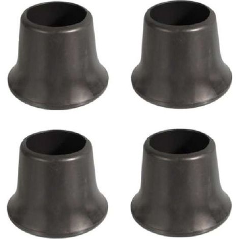 4 tapas redondas exteriores, recubiertas de PVC negro, reforzadas, base ensanchada, para patas de sillas, patas de mesas, deslizadores de muebles, protectores de asientos, tubos, 28 mm (1/2)
