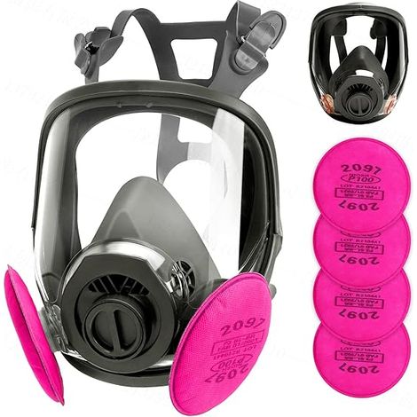 Masque, masque réutilisable avec filtre, masque à gaz anti - produits chimiques / vapeurs organiques / formaldéhyde (1/5)
