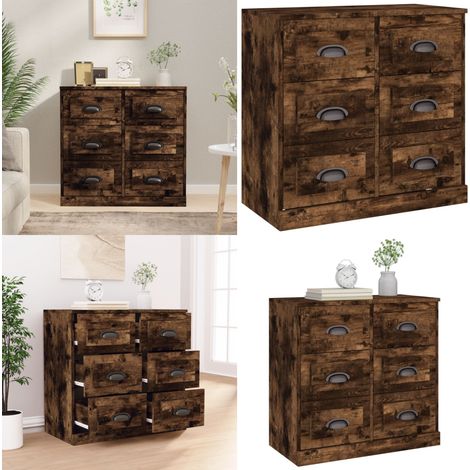 Sideboard Räuchereiche 70x35,5x67,5 cm Holzwerkstoff - Sideboard - Wohnzimmermöbel - Holzmöbel - Regal - Aufbewahrung - Home & Living (1/5)