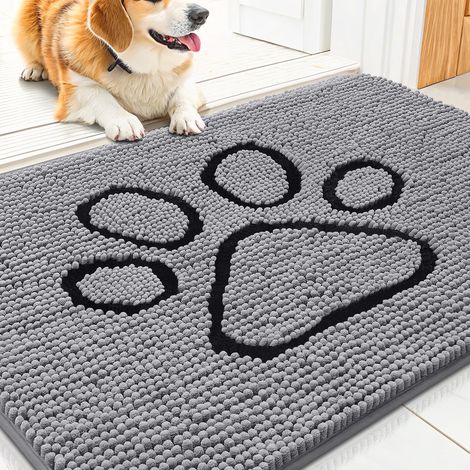 Tapis pour chien anti-boue - Tapis en chenille absorbant et antidérapant pour une utilisation intérieure et extérieure - 61 x 91 cm (1/4)