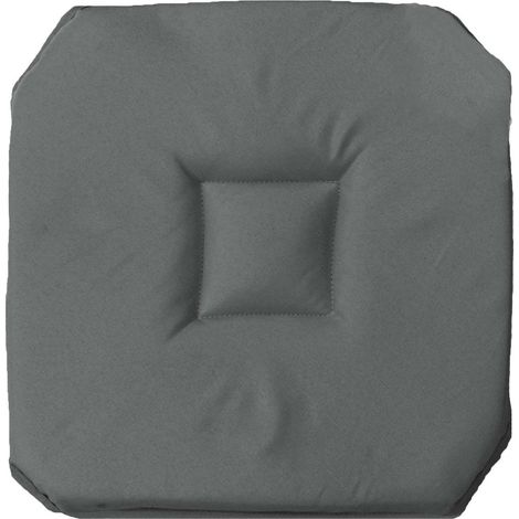 Galette 4 rabats 36 x 36 x 3.5 cm polyester uni essentiel Beton (1/3)