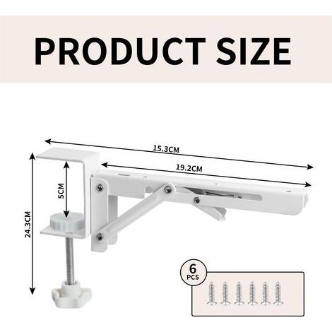 Extension Bureau,Support Clavier, Ergonomique Extension de Bureau Réglable,Support Clavier Ordinateur sans Percer Fixé Facilement,Support Clavier Souris avec Vis,8 Pouces,2 Pièces(Blanc) (1/4)