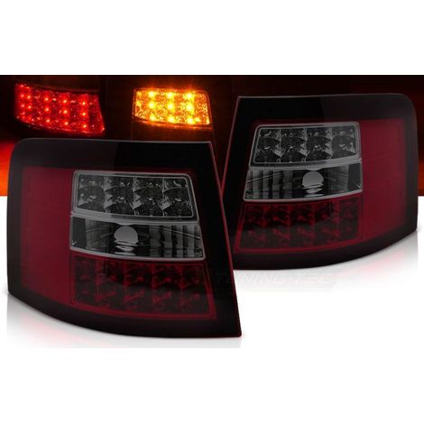 Paire de feux arriere Audi A6 C5 break de 1997 a 2004 LED rouge fume (1/3)