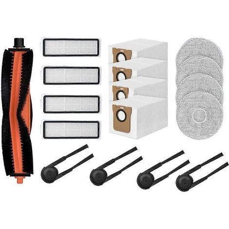 Accessoires et pièces détachées pour aspirateur robot Xiaomi Mijia 5C OV42CN : brosse principale, filtre HEPA, lingette de nettoyage et sac à poussière. (1/5)