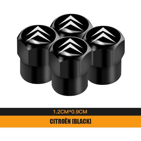 (B Noir) 4 bouchons de valve de pneu en métal compatibles avec C4, C3, C5, C1, C2, Berlingo, C-Elysée, C4-Picasso, C4-Aircross, Saxo et Grand (1/5)
