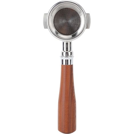 Porte-filtre sans fond 58mm en acier inoxydable 304 avec poignée en bois de palissandre noir compatible Expobar E61 Flair 58 Sanremo Faema machines à café commerciales groupe 58mm (1/5)