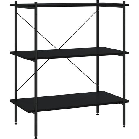 Maison Exclusive - Regal mit 3 Böden Schwarz 80x40x92 cm
