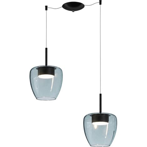Top light moderne kylie 1236 2p+r13multi+cili elett gx53 led métal verre pyrex, verre bleu (1/5)