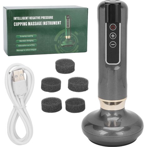 Appareil de Thérapie par Ventouses Électrique Rechargeable pour le Dos - Masseur Gua Sha Anti-Douleur Réglable (1/5)