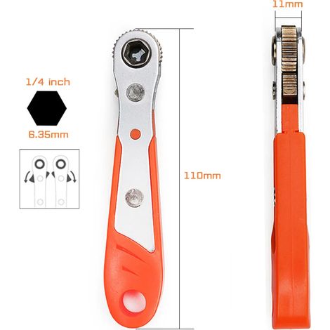 Clé à cliquet 1/4 pouces Mini outils à douille à dégagement rapide clé de réparation de poignée domestique tournevis pour véhicule de voiture Option 1