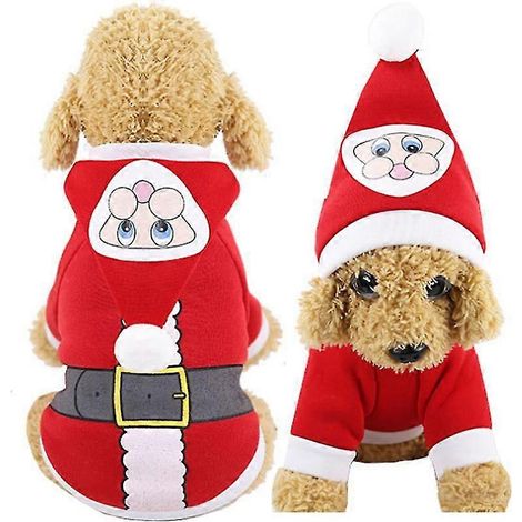 Weihnachtskleidung für Haustiere, Kapuzenpullover für Katzen und Hunde, warme Kleidung (2XL) (1/2)