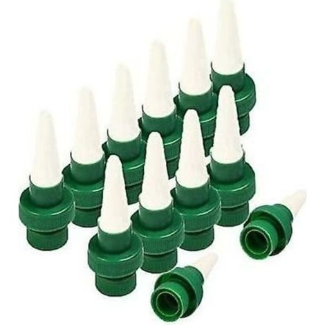 Arrosage automatique pour plantes en céramique avec pics d'arrosage automatique pour fleurs et goutte-à-goutte, système d'arrosage pour intérieur et extérieur Lot de 12 (1/4)