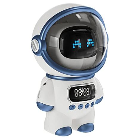 L'astronaute Haut-parleur AI Intelligent Voice Bluetooth Haut-parleur Horloge Réveil Petite Veilleuse D'anniversaire Décor pour la Maison Fête Bureau en Plein Air