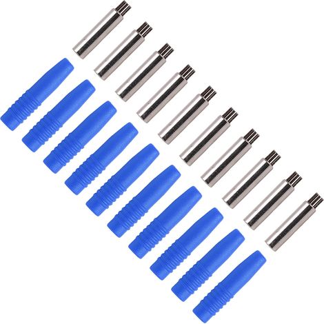 Lot de 10 connecteurs banane isolés de 2 mm avec gaine de protection pour appareils de test (bleu) (1/5)