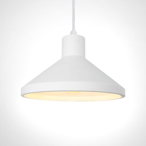 Paco Home Pendelleuchte, E27, Lampe Für Wohnzimmer Esszimmer Küche, Höhenverstellbar  Gips-Weiß,  ohne Leuchtmittel