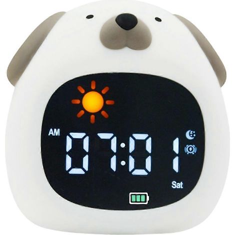 Veilleuse horloge en silicone avec veilleuse tactile colorée pour l'apprentissage du sommeil des enfants dans leur chambre. (1/4)