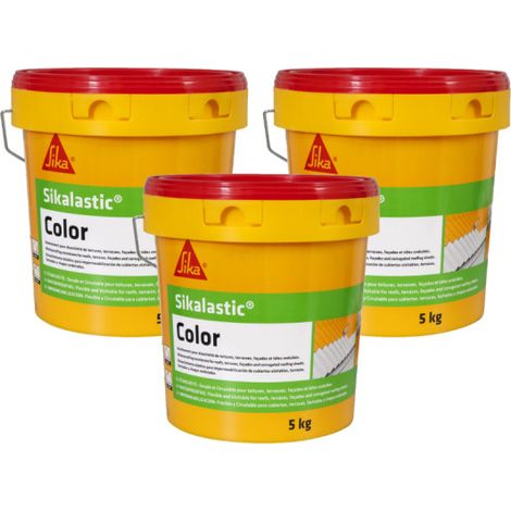 SIKA SikaLastic Color - Weiss - 5kg - 3er-Set flexible wasserfeste Dachbeschichtungen