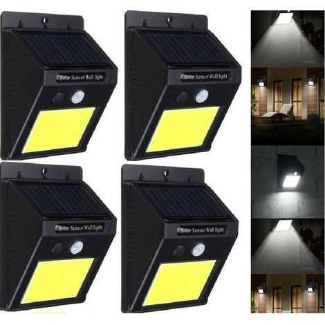 TrAdE Shop Traesio - 4 Lampada Led Solare Da Esterno Giardino Faretto Fotovoltaico Sensore A 48 Led -
