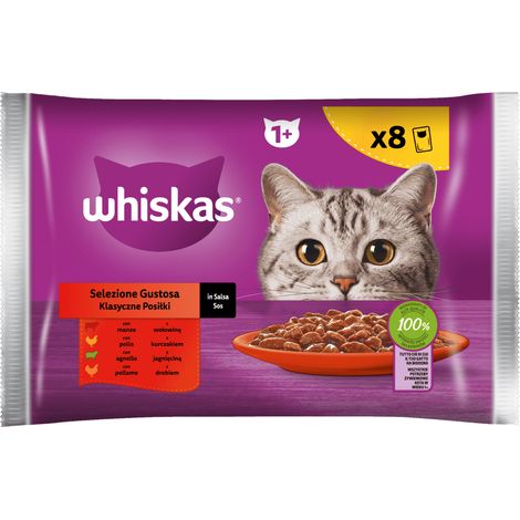 WHISKAS Katzennassfutter Classic Meals in Sauce 8 Stk.