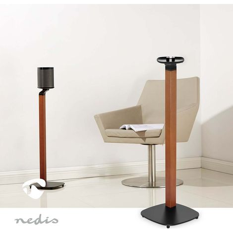 Nedis Lautsprecherhalter / Kompatibel mit: Sonos® One SL™ / Sonos® One™ / Sonos® PLAY:1™ / Ständer / 10 kg / Fest / Holz / Metall / Braun / Schwarz