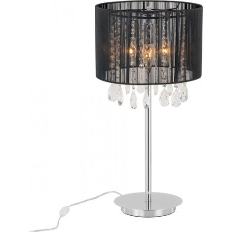 Lampe de table Italux Essence cristal noir 3xE14 58cm (1/2)