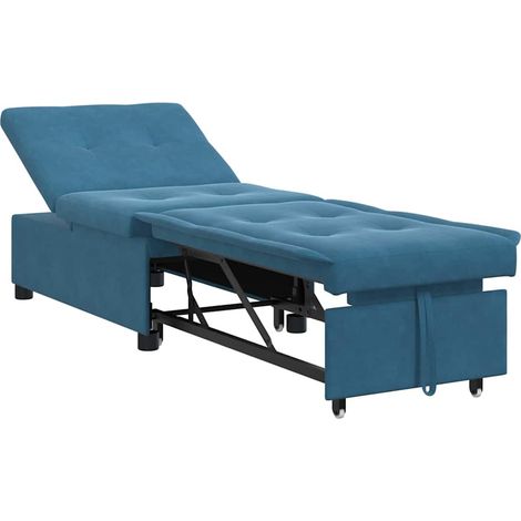 Canapé-lit,Canapé convertible Bleu 67 x 194 x 38 cm Velours CFW14342 (1/5)