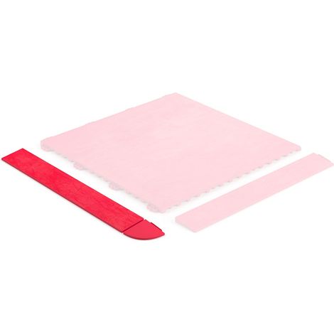 Angle rouge fluo pour dalle épaisseur 8 mm Angle clipsable à dimensions 38,5 x 5,5 cm Angle résistant et simple à poser pour garage