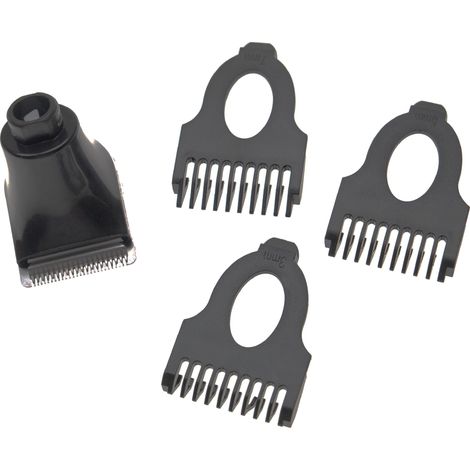 vhbw Trimmer Aufsatz-Set kompatibel mit Philips S9000-Serie S9011, S9021, S9031 Rasierer - 4-teiliges Bartstyler Kit mit 3mm / 5mm / 7mm Bartkamm (1/3)